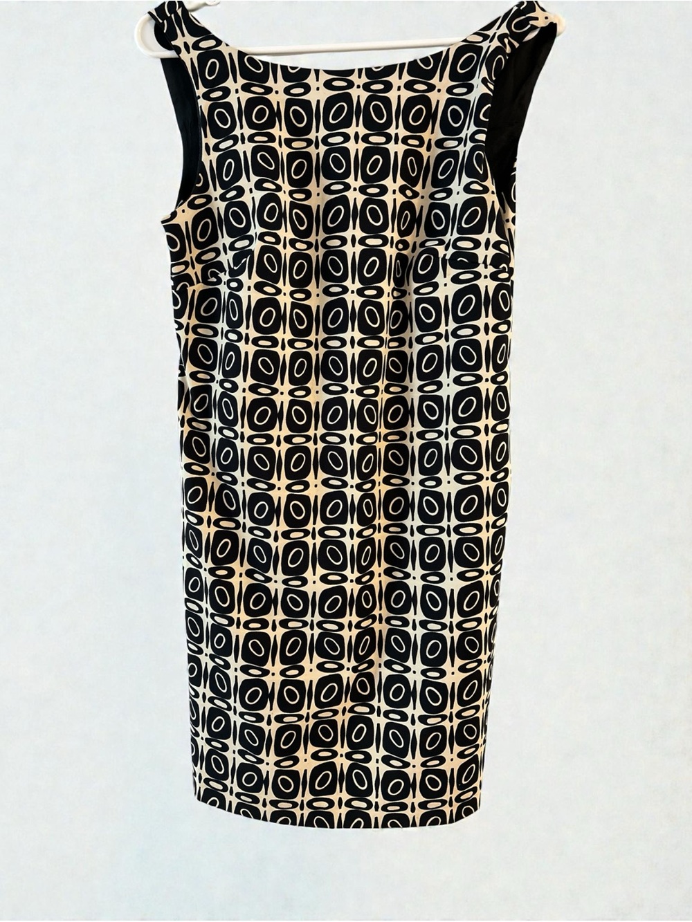 Esprit Black and White Geometric Sheath Mini Dress